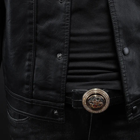 ALEXANDRE™ | Veste biker en cuir véritable