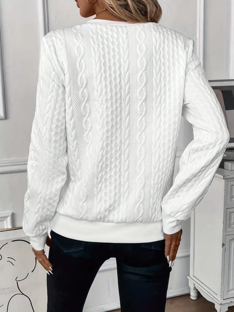 NICOLE™ | Pull zippé torsadé en maille douce