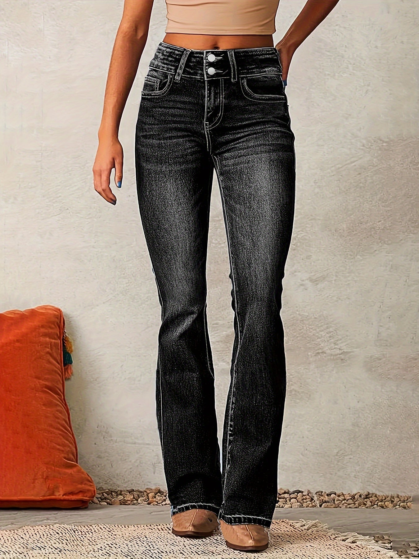 ALICE™ | Jean évasé taille haute stretch