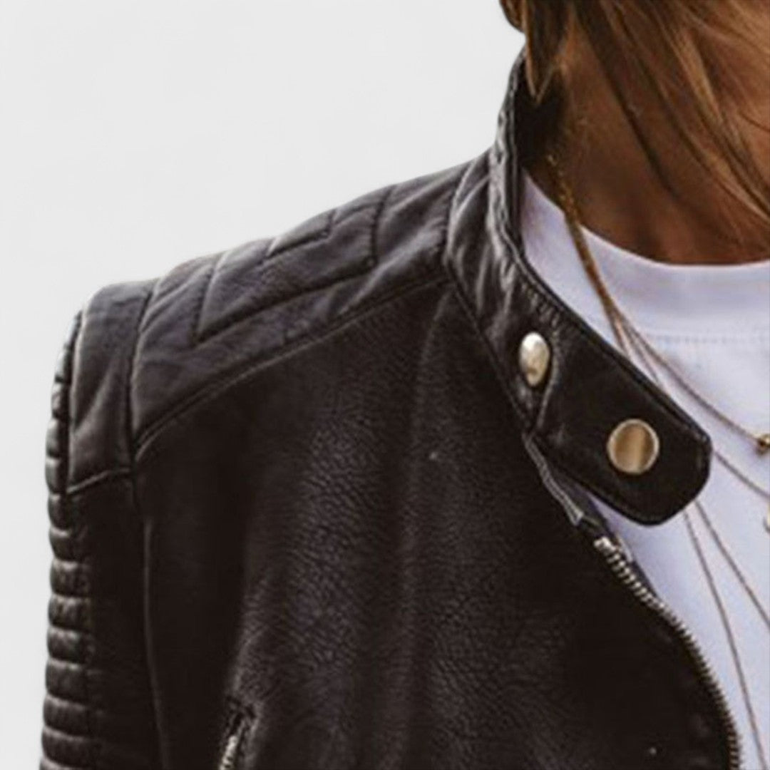 CAMILLE™ | Veste en cuir véritable classique