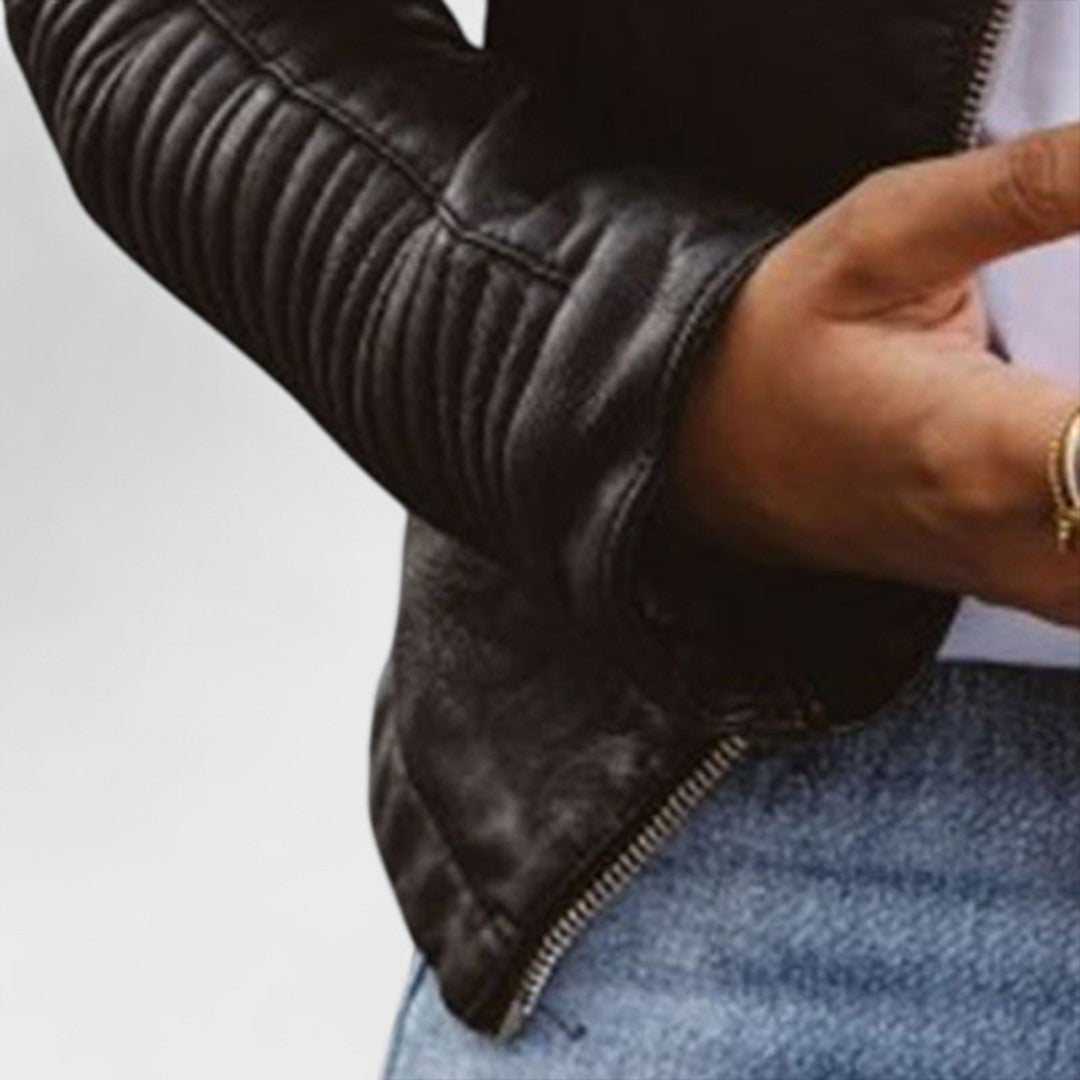 CAMILLE™ | Veste en cuir véritable classique