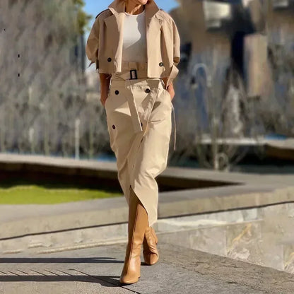 JEANNE™ | Ensemble cargo veste et jupe fendue