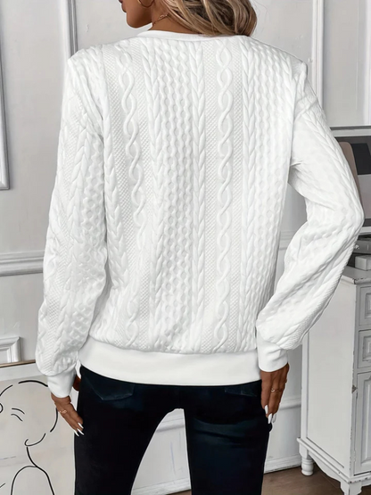 NICOLE™ | Pull zippé torsadé en maille douce