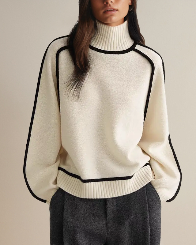 SOPHIE™ | Pull col roulé en maille douce