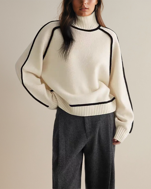 SOPHIE™ | Pull col roulé en maille douce